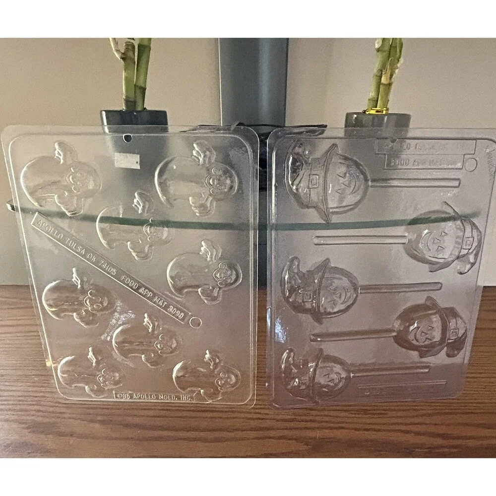 2- Vintage Halloween Chocolate‎ Molds Apollo Candy Molds 1983 & 1985 #3090 & 816